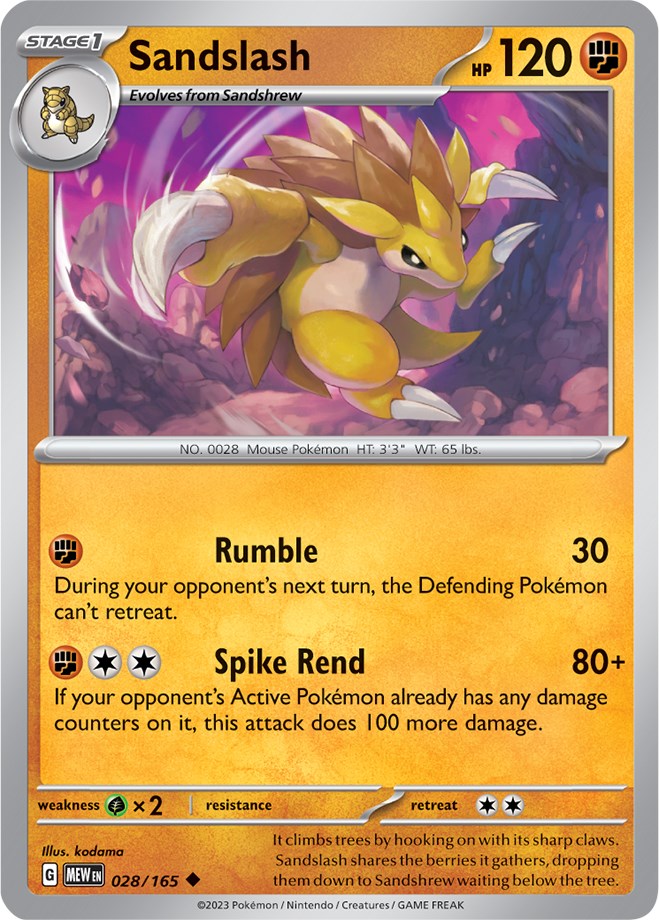 Sandslash (028/165) [Scarlet & Violet 151] | Cracking-Singles
