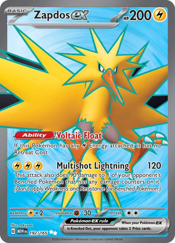 Zapdos ex (192/165) [Scarlet & Violet 151] | Cracking-Singles