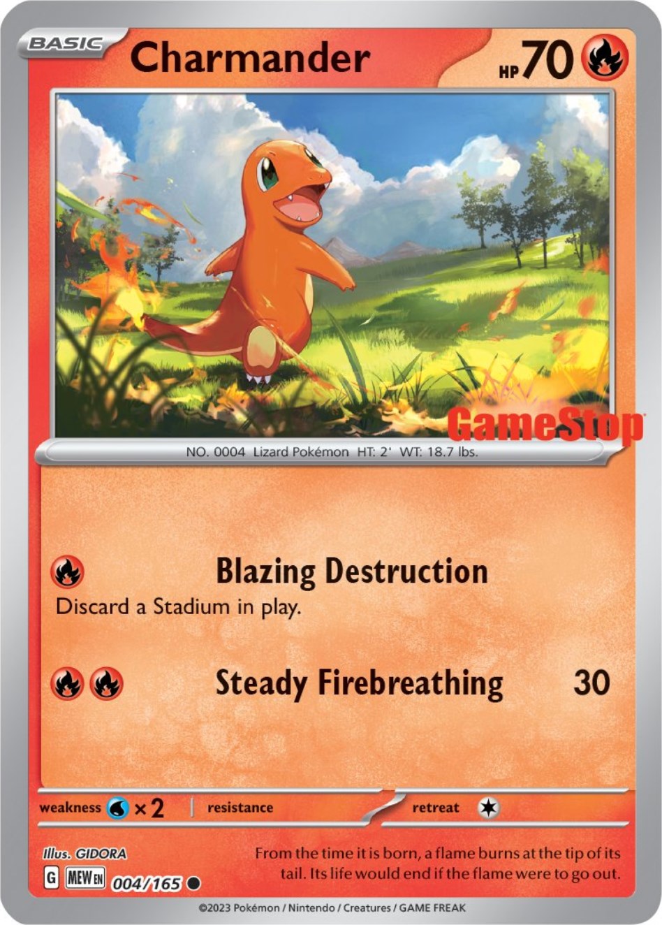 Charmander (004/165) (GameStop Exclusive) [Scarlet & Violet 151] | Cracking-Singles