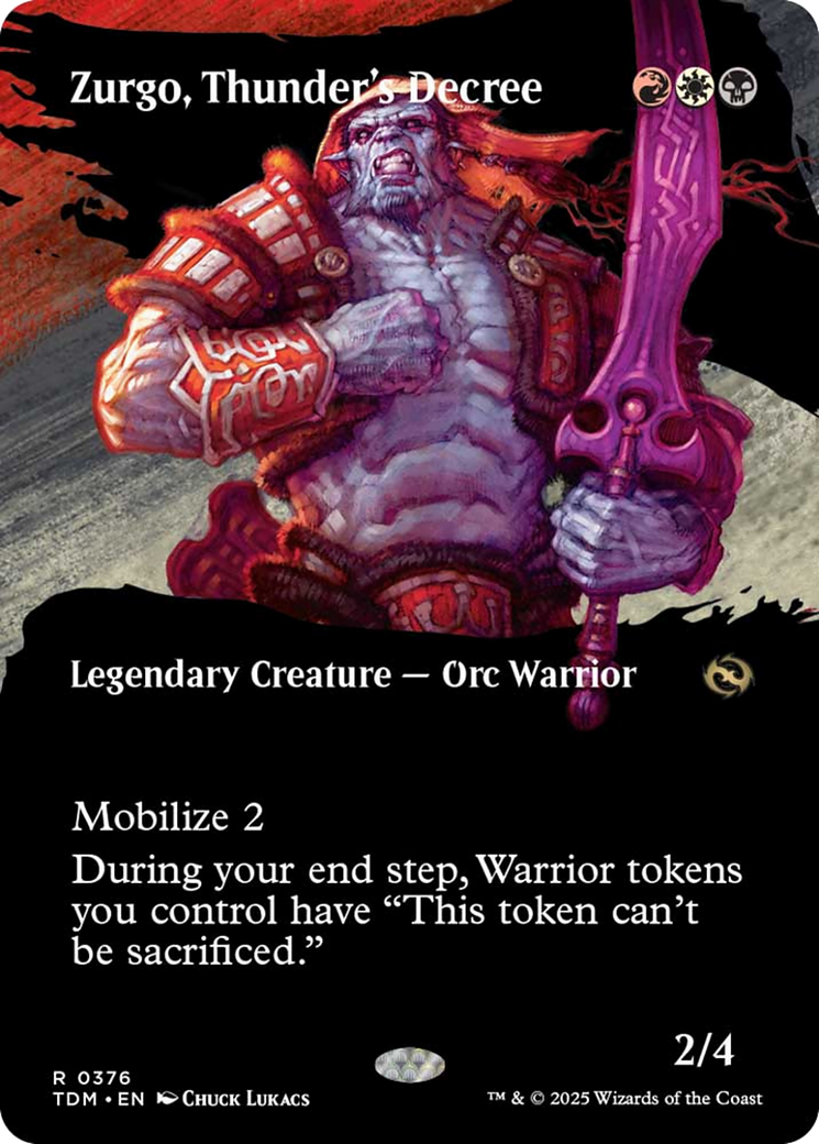 Zurgo, Thunder's Decree (Borderless) [Tarkir: Dragonstorm] | Cracking-Singles