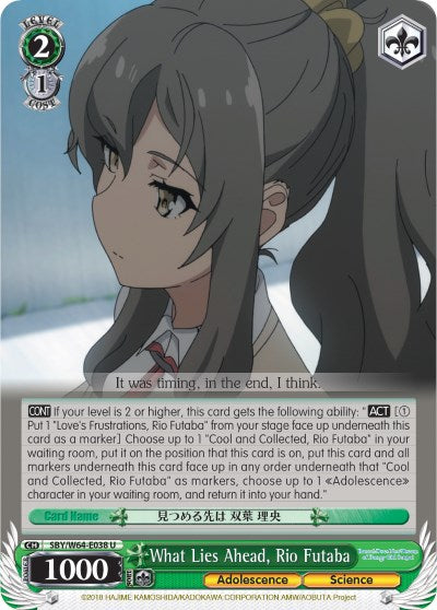 What Lies Ahead, Rio Futaba (SBY/W64-E038 U) [Rascal Does Not Dream of Bunny Girl Senpai] | Cracking-Singles