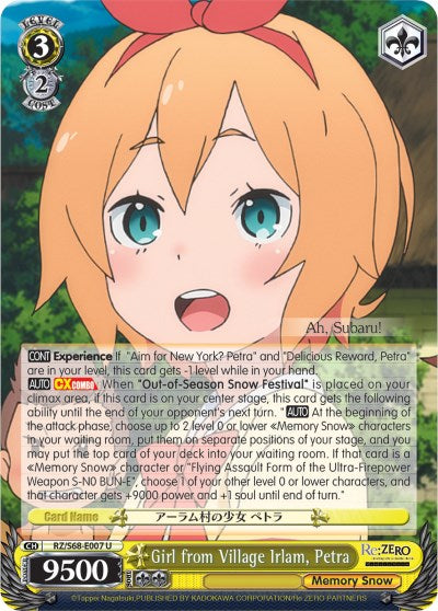 Girl from Village Irlam, Petra (RZ/S68-E007 U) [Re:ZERO Memory Snow] | Cracking-Singles