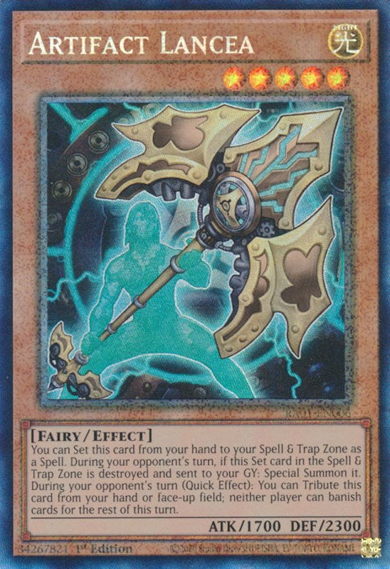 Artifact Lancea [RA01-EN006] Prismatic Collector's Rare | Cracking-Singles