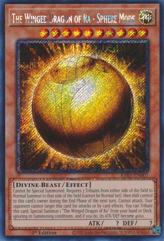 The Winged Dragon of Ra - Sphere Mode [RA01-EN007] Platinum Secret Rare | Cracking-Singles