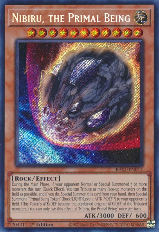 Nibiru, the Primal Being [RA01-EN015] Secret Rare | Cracking-Singles