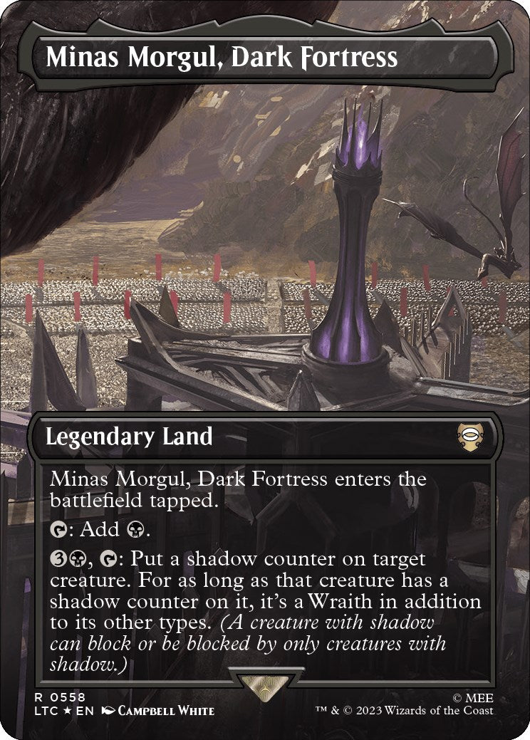 Minas Morgul, Dark Fortress (Borderless) (Surge Foil) [The Lord of the Rings: Tales of Middle-Earth Commander] | Cracking-Singles