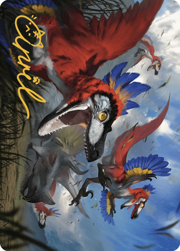 Wrathful Raptors Art Card (Gold-Stamped Signature) [The Lost Caverns of Ixalan Art Series] | Cracking-Singles