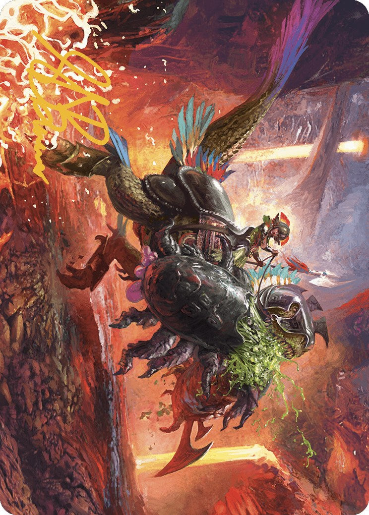 Triumphant Chomp Art Card (Gold-Stamped Signature) [The Lost Caverns of Ixalan Art Series] | Cracking-Singles