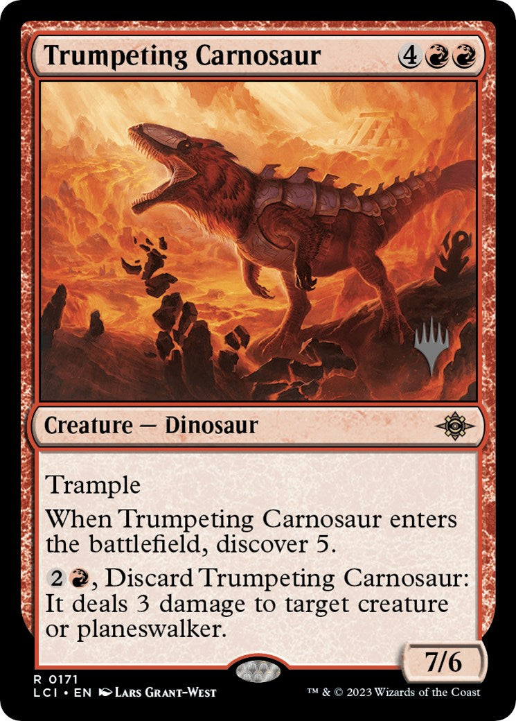 Trumpeting Carnosaur (Promo Pack) [The Lost Caverns of Ixalan Promos] | Cracking-Singles