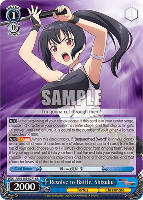 Resolve to Battle, Shizuku (ARI/S103-E071 RR) [Arifureta: From Commonplace to World's Strongest] | Cracking-Singles