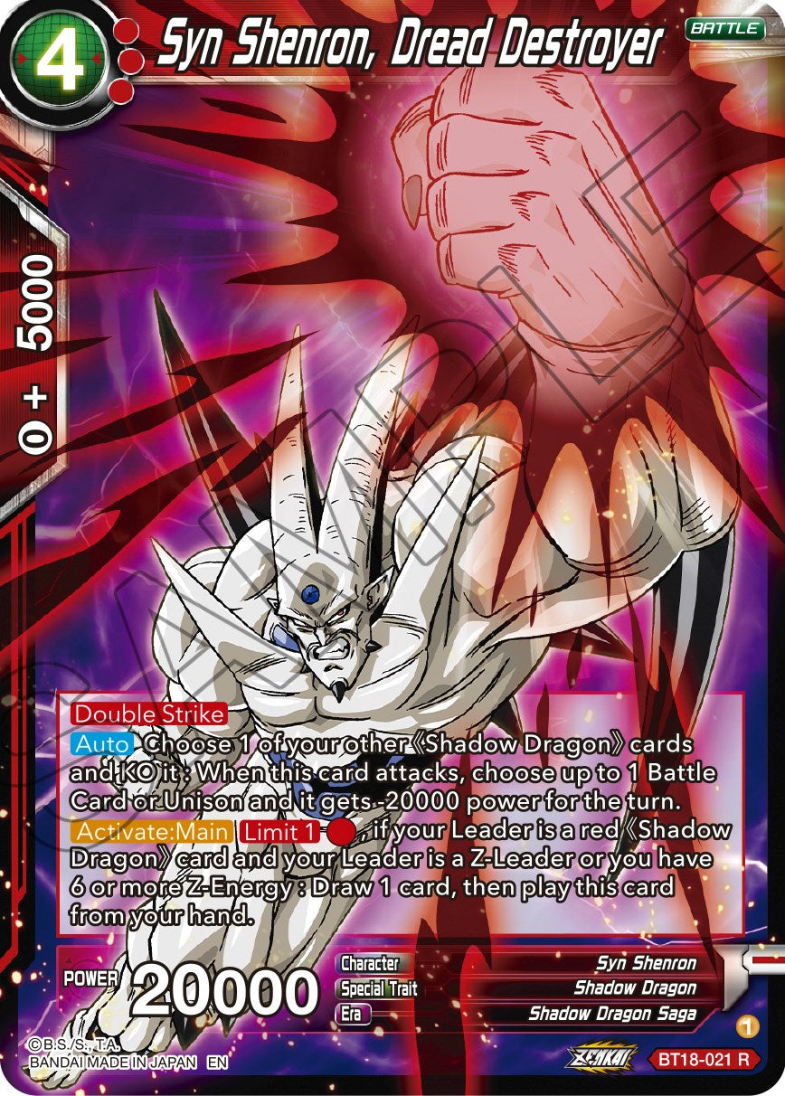 Syn Shenron, Dread Destroyer (BT18-021) [Dawn of the Z-Legends] | Cracking-Singles