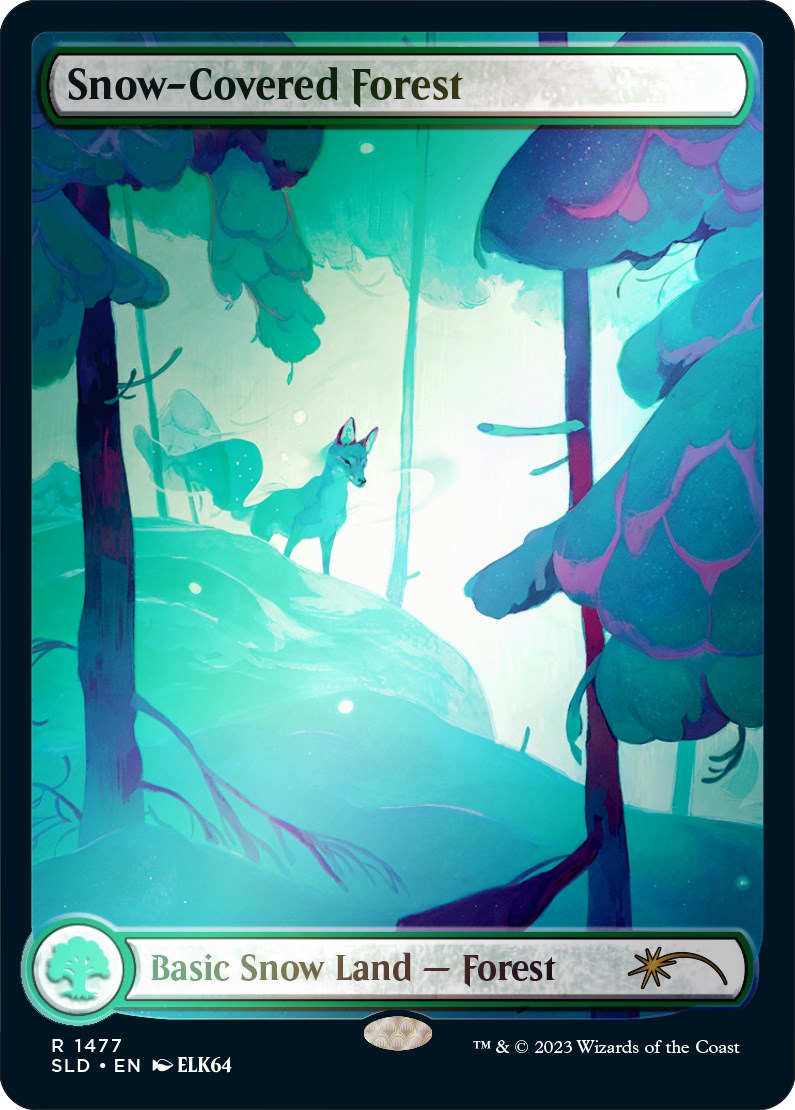 Snow-Covered Forest (1477) (Rainbow Foil) [Secret Lair Drop Series] | Cracking-Singles