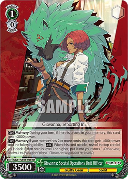Giovanna: Special Operations Unit Officer (GGST/SX06-028 RR) [Guilty Gear -Strive-] | Cracking-Singles