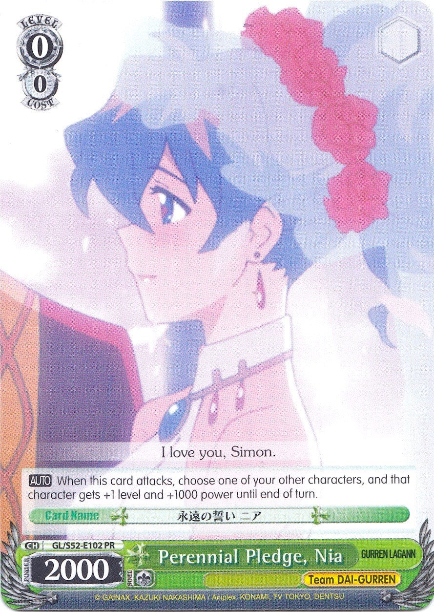 Perennial Pledge, Nia (GL/S52-E102 PR) (Promo) [Gurren Lagann] | Cracking-Singles