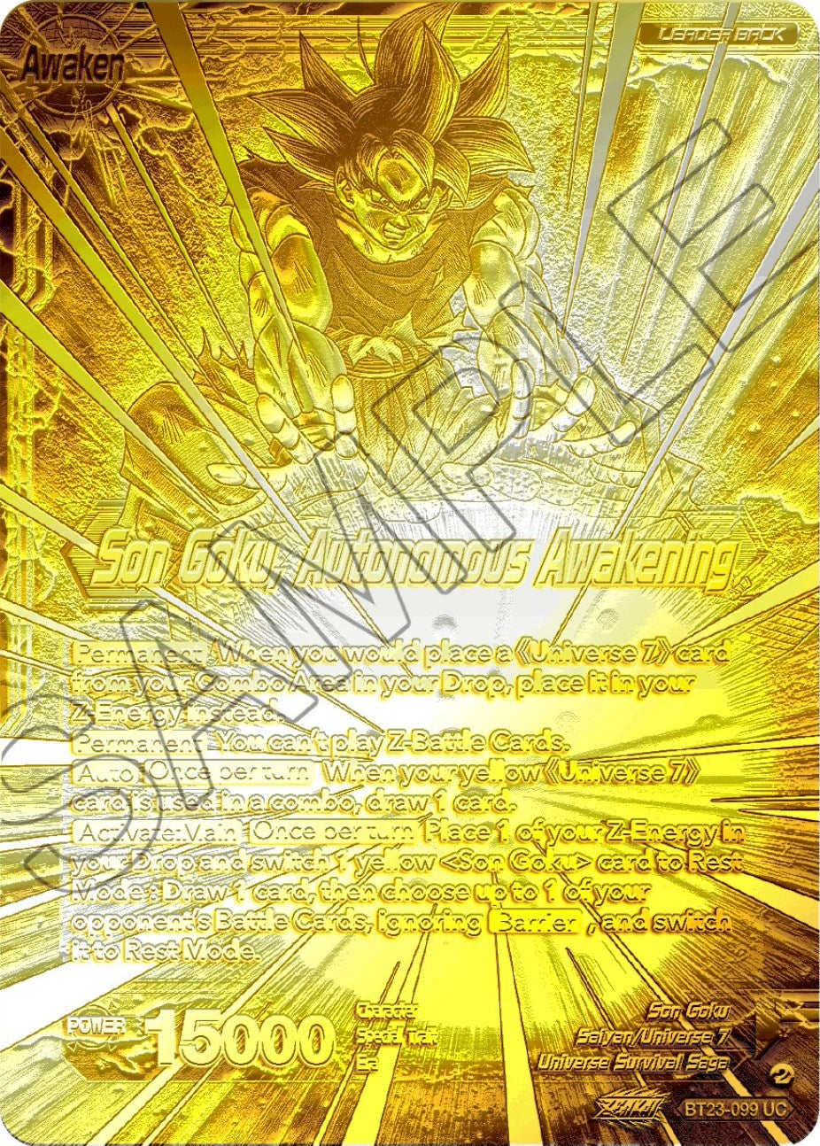 SSB Son Goku // Son Goku, Autonomous Awakening (2023 Championship Finals) (Gold Metal Foil) (BT23-099) [Tournament Promotion Cards] | Cracking-Singles
