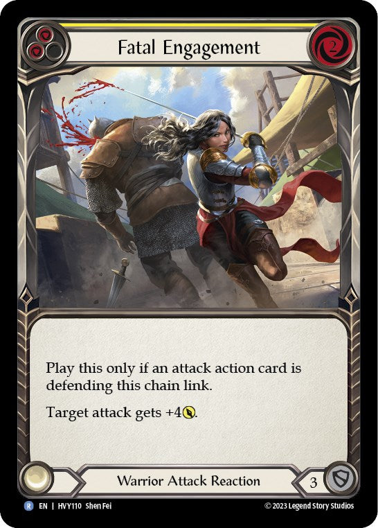 Fatal Engagement (Yellow) [HVY110] (Heavy Hitters)  Rainbow Foil | Cracking-Singles