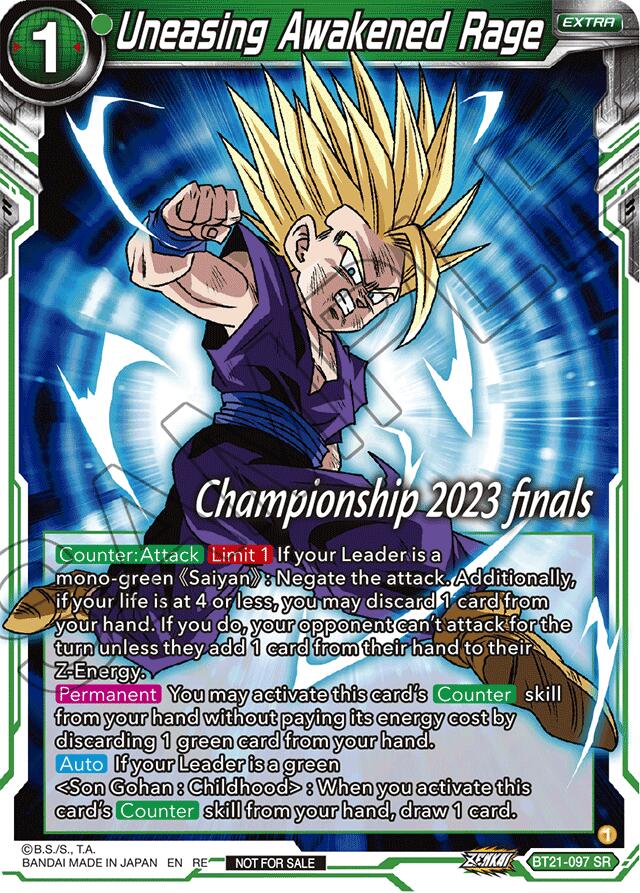 Uneasing Awakened Rage (2023 Championship Finals Celebration Pack) (BT21-097) [Tournament Promotion Cards] | Cracking-Singles