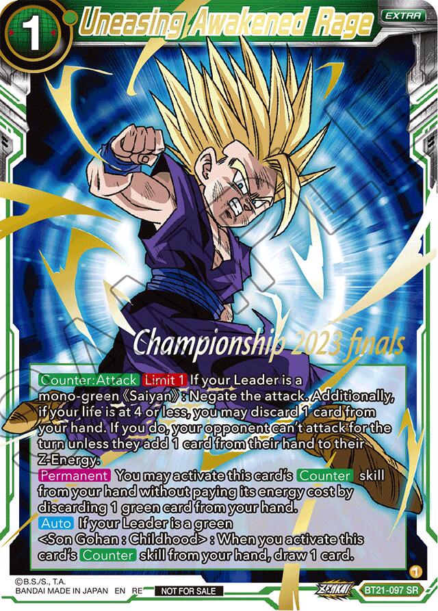 Uneasing Awakened Rage (2023 Championship Finals Celebration Pack Deluxe Set) (BT21-097) [Tournament Promotion Cards] | Cracking-Singles