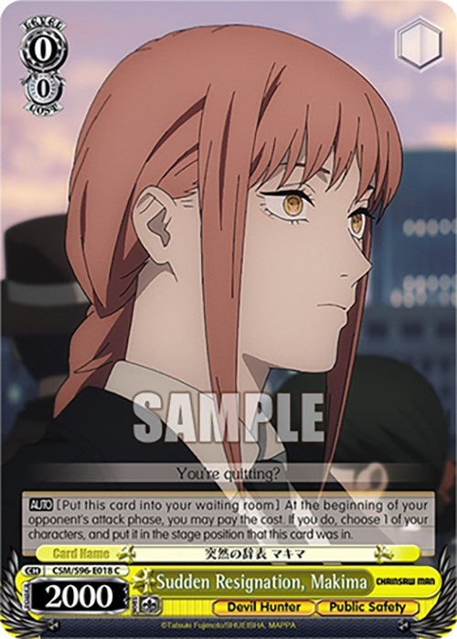 Sudden Resignation, Makima (CSM/S96-E018 C) [Chainsaw Man] | Cracking-Singles