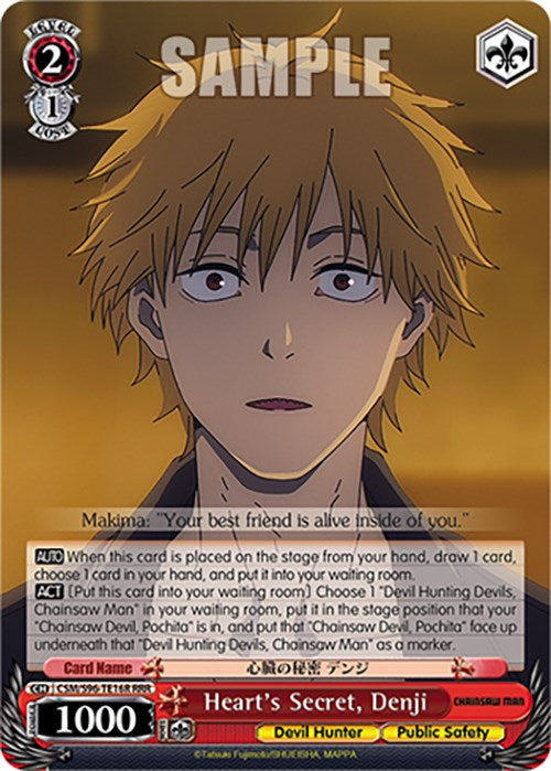 Heart's Secret, Denji (CSM/S96-TE16R RRR) [Chainsaw Man] | Cracking-Singles