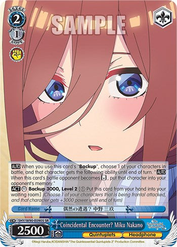 Coincidental Encounter? Miku Nakano (5HY/W90-E090S SR) [The Quintessential Quintuplets 2] | Cracking-Singles