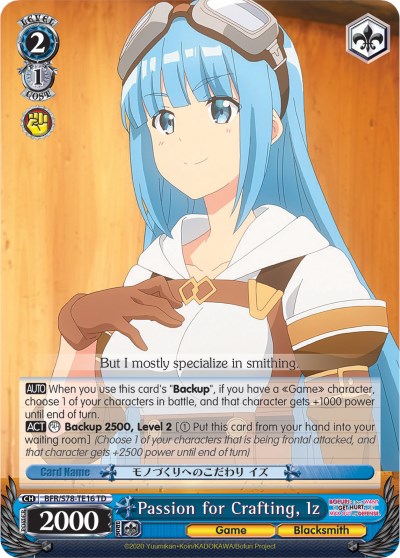 Passion for Crafting, Iz (BFR/S78-TE16 TD) [BOFURI: I Don't Want to Get Hurt, so I'll Max Out My Defense] | Cracking-Singles
