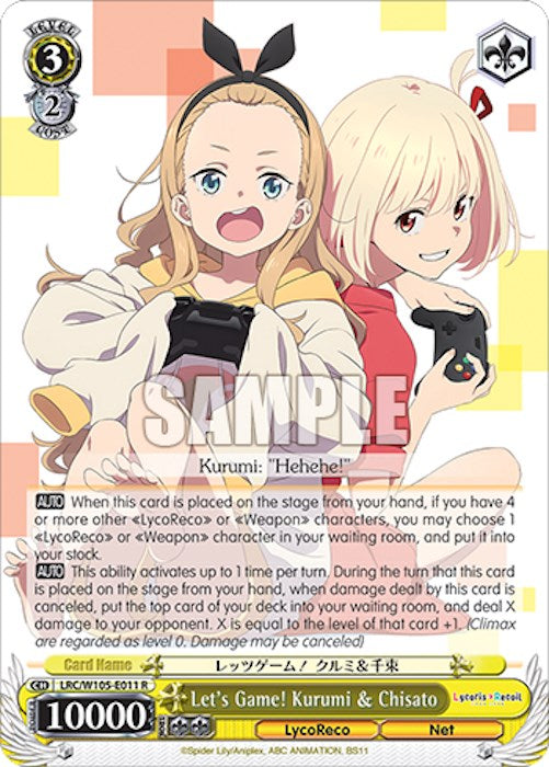 Let's Game! Kurumi & Chisato (LRC/W105-E011 R) [Lycoris Recoil] | Cracking-Singles