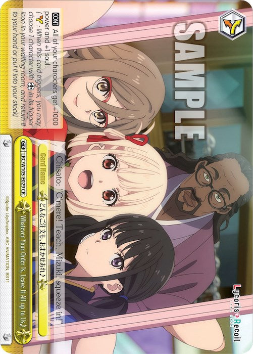 Whatever Your Order Is, Leave It All up to Us (LRC/W105-E029 CR) [Lycoris Recoil] | Cracking-Singles