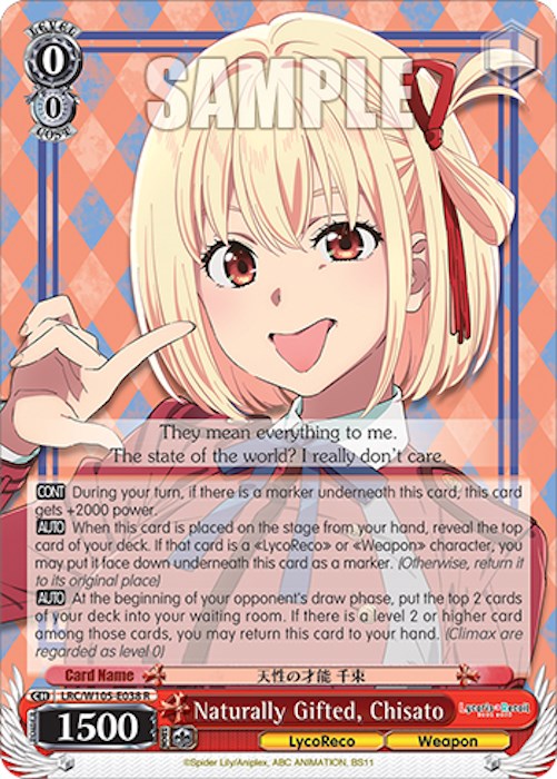 Naturally Gifted, Chisato (LRC/W105-E038 R) [Lycoris Recoil] | Cracking-Singles