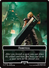 Foretell // Treasure Double-Sided Token (Surge Foil) [FINAL FANTASY Commander Tokens] | Cracking-Singles