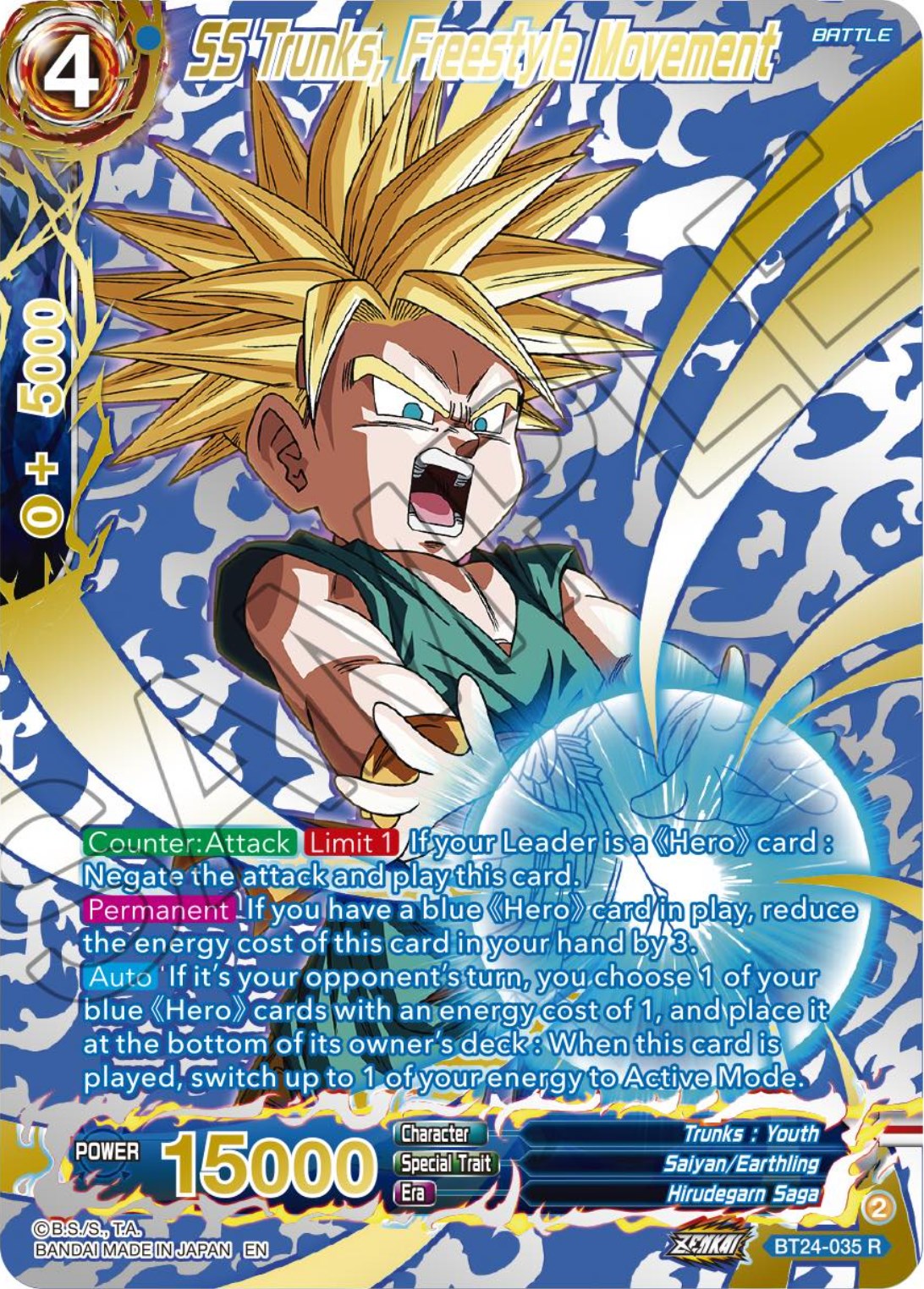 SS Trunks, Freestyle Movement (Collector Booster) (BT24-035) [Beyond Generations] | Cracking-Singles