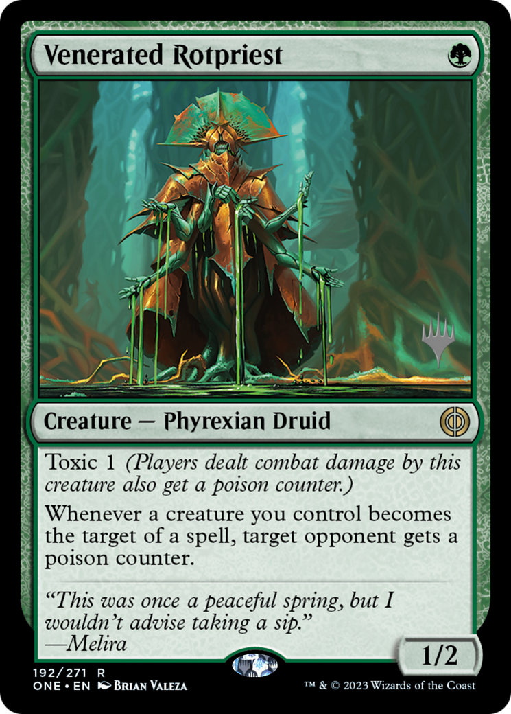 Venerated Rotpriest (Promo Pack) [Phyrexia: All Will Be One Promos] | Cracking-Singles