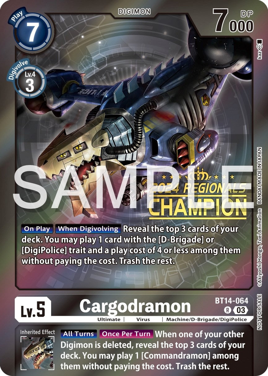 Cargodramon [BT14-064] (2024 Regionals Champion) [Blast Ace Promos] | Cracking-Singles