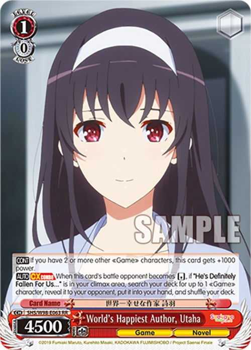 World's Happiest Author, Utaha (SHS/W98-E063 RR) [Saekano the Movie: Finale] | Cracking-Singles
