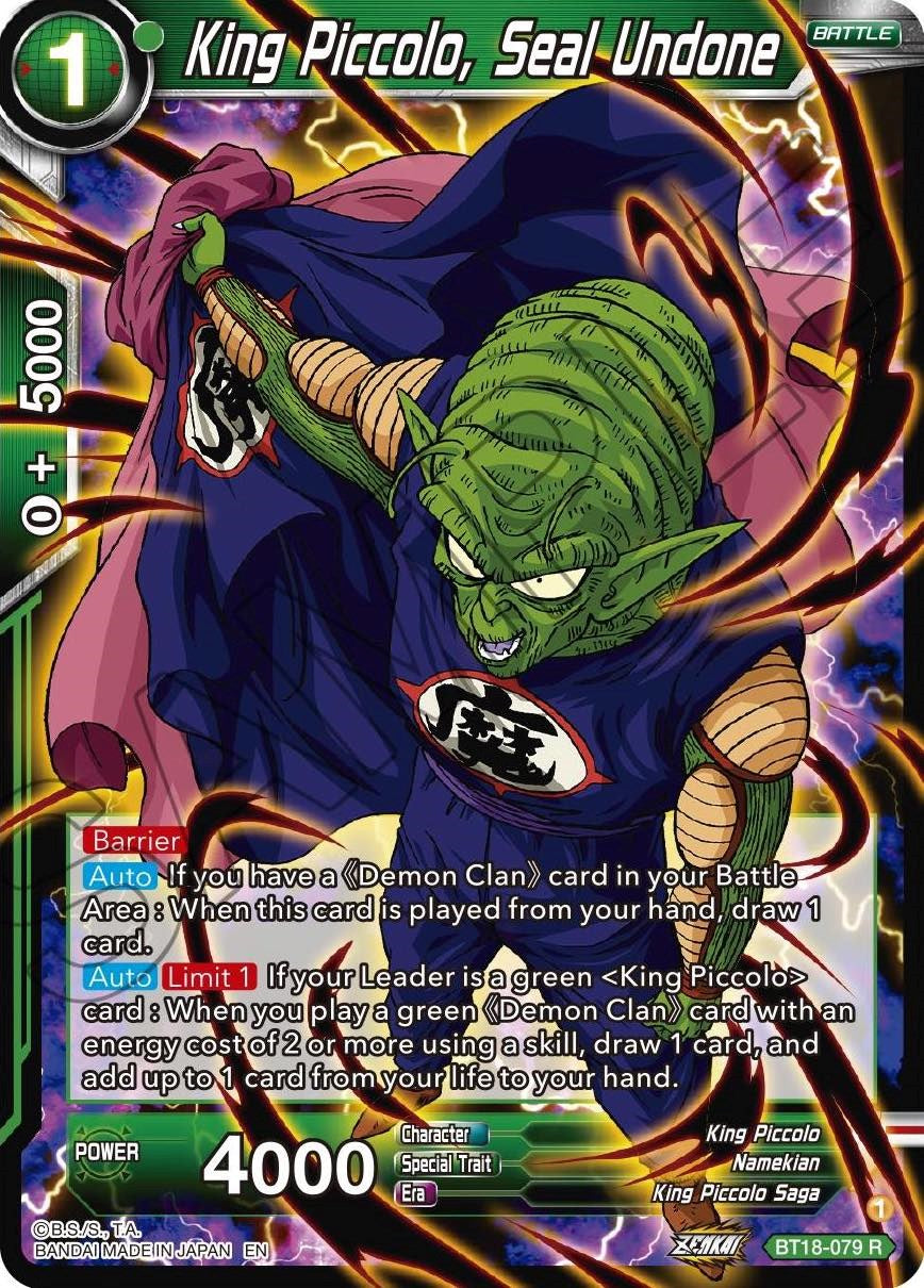 King Piccolo, Seal Undone (BT18-079) [Dawn of the Z-Legends] | Cracking-Singles