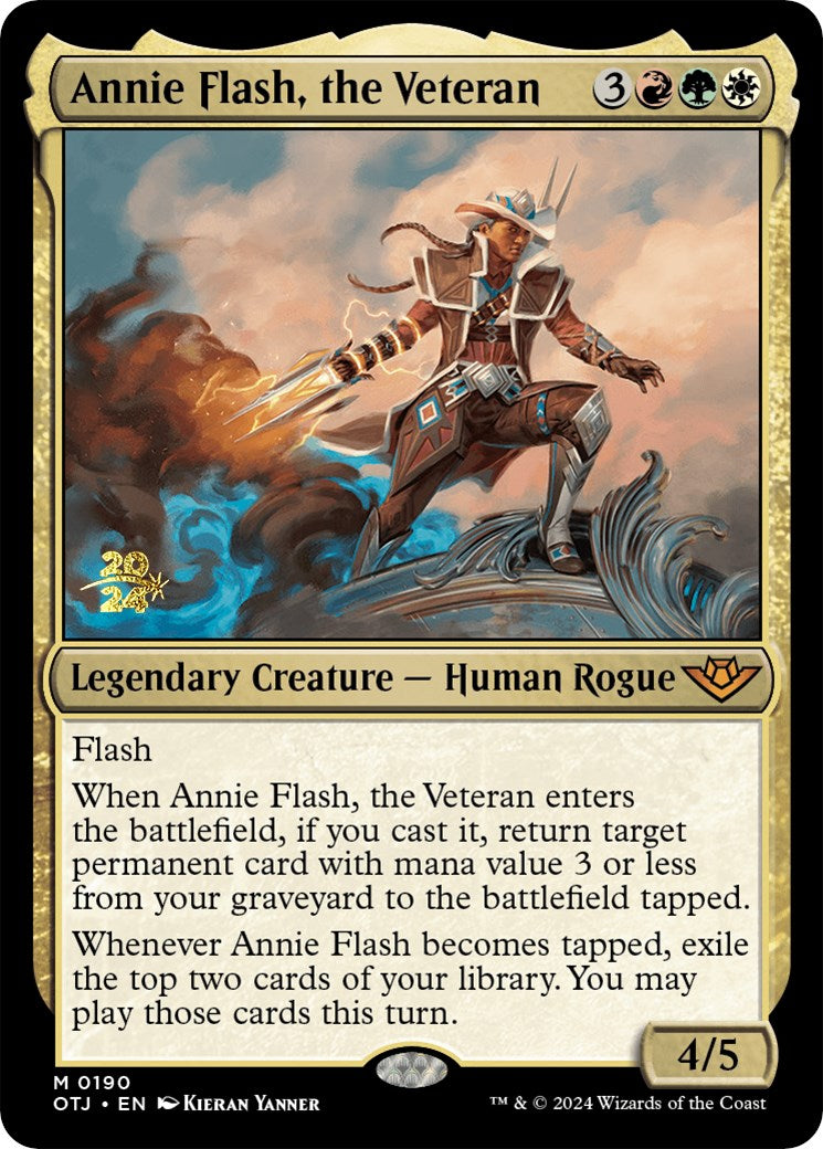 Annie Flash, the Veteran [Outlaws of Thunder Junction Prerelease Promos] | Cracking-Singles