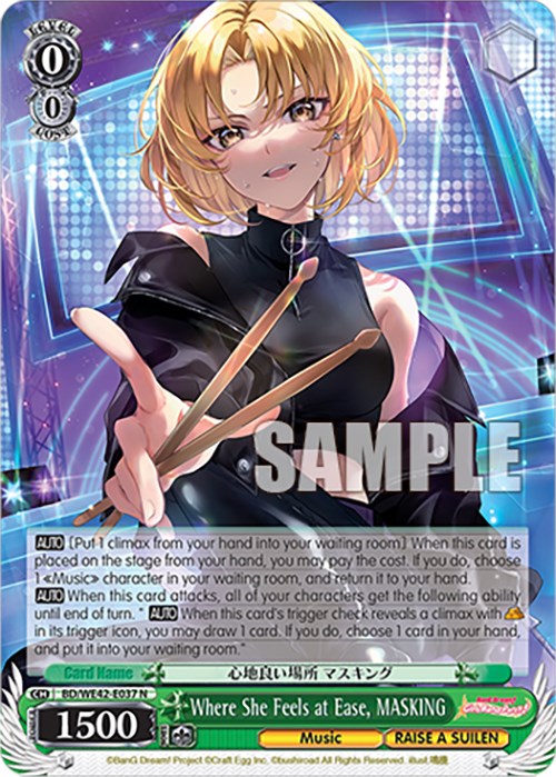 Where She Feels at Ease, MASKING (BD/WE42-E037 N) [BanG Dream! Girls Band Party! Countdown Collection] | Cracking-Singles