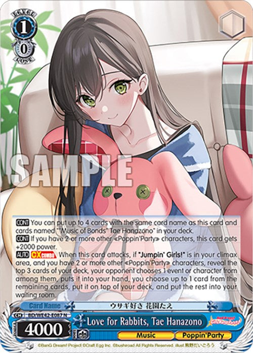 Love for Rabbits, Tae Hanazono (BD/WE42-E087 N) [BanG Dream! Girls Band Party! Countdown Collection] | Cracking-Singles
