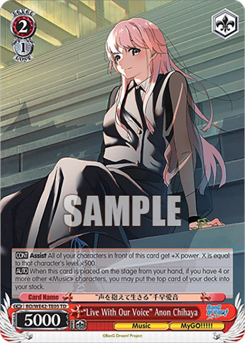 "Live With Our Voice" Anon Chihaya (BD/WE42-TE05 TD) [BanG Dream! Girls Band Party! Countdown Collection] | Cracking-Singles