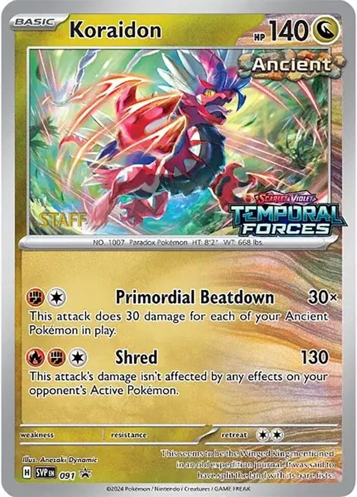 Koraidon (091) (Stamped) (Staff) [Scarlet & Violet: Black Star Promos] | Cracking-Singles