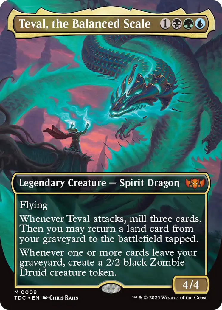 Teval, the Balanced Scale (Borderless) [Tarkir: Dragonstorm Commander] | Cracking-Singles
