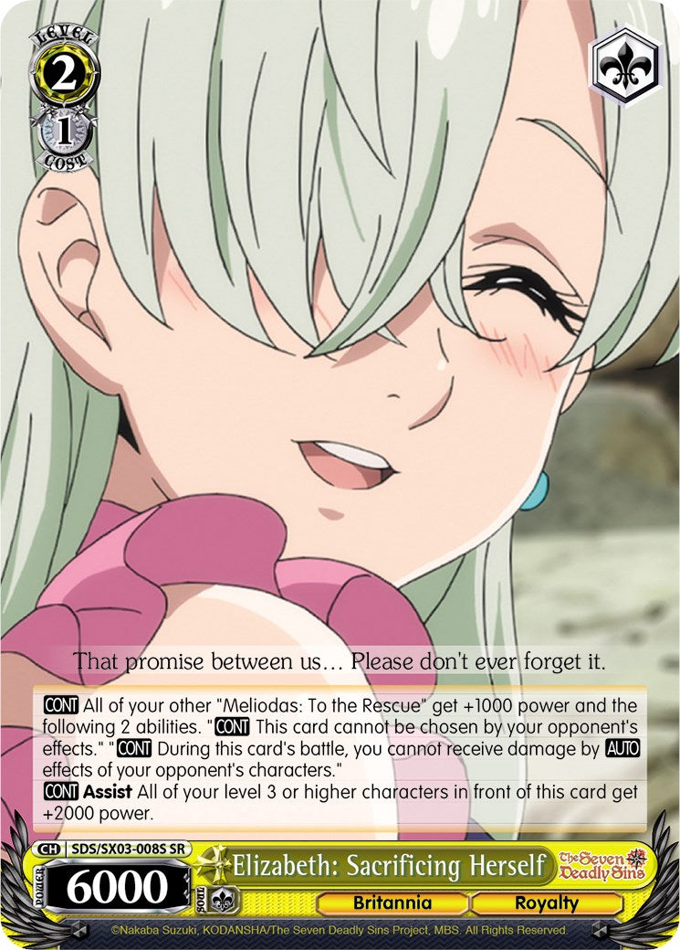 Elizabeth: Sacrificing Herself (SDS/SX03-008S SR) [The Seven Deadly Sins] | Cracking-Singles