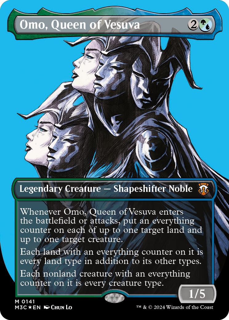 Omo, Queen of Vesuva (Borderless) (Ripple Foil) [Modern Horizons 3 Commander] | Cracking-Singles