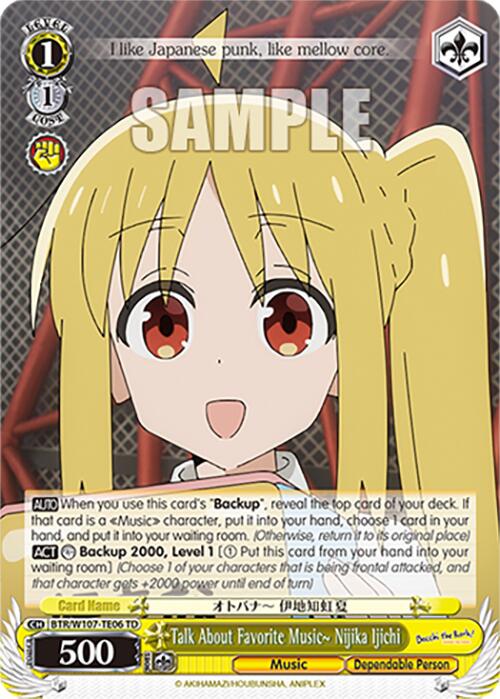 Talk About Favorite Music~ Nijika Ijichi (BTR/W107-TE06 TD) [BOCCHI THE ROCK!] | Cracking-Singles