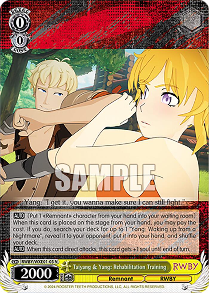 Taiyang & Yang: Rehabilitation Training (RWBY/WXE01-03 N) [RWBY: Premium Booster] | Cracking-Singles