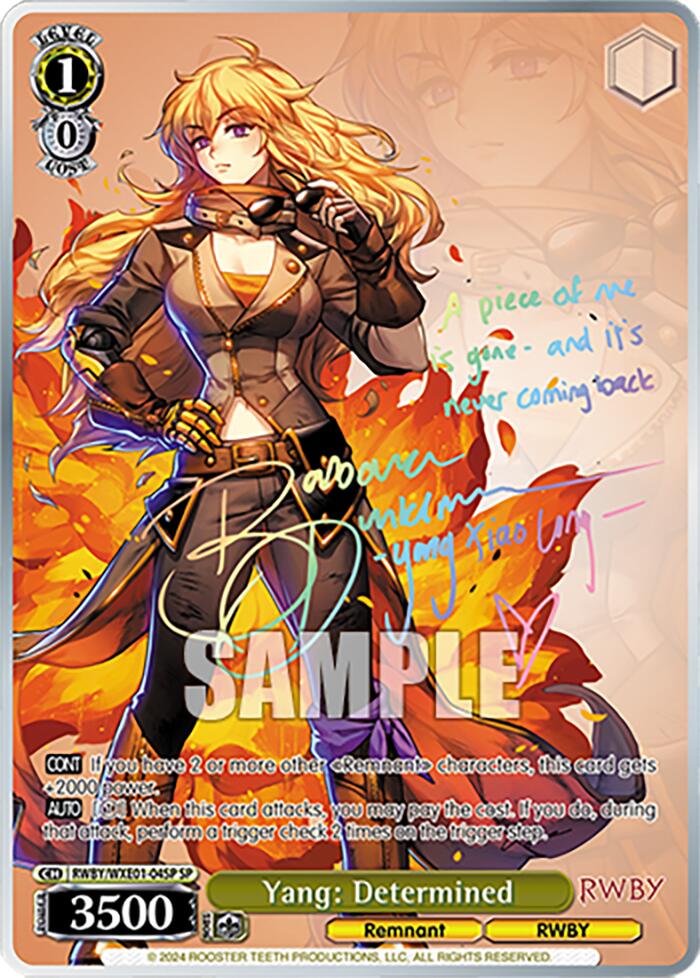 Yang: Determined (RWBY/WXE01-04SP SP) [RWBY: Premium Booster] | Cracking-Singles