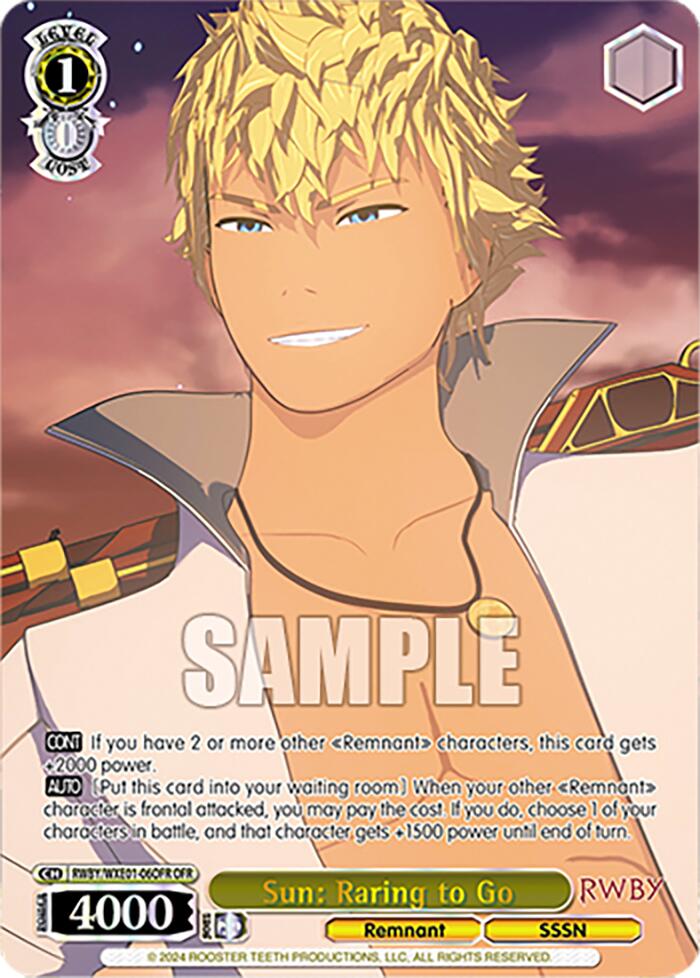 Sun: Raring to Go (RWBY/WXE01-06OFR OFR) [RWBY: Premium Booster] | Cracking-Singles