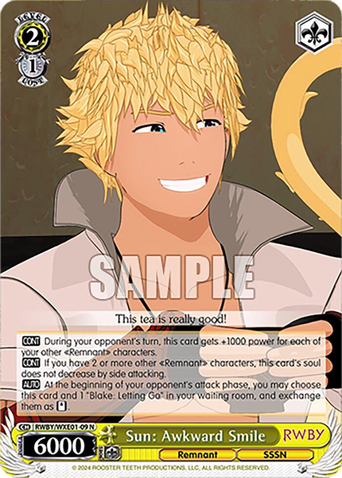 Sun: Awkward Smile (RWBY/WXE01-09 N) [RWBY: Premium Booster] | Cracking-Singles