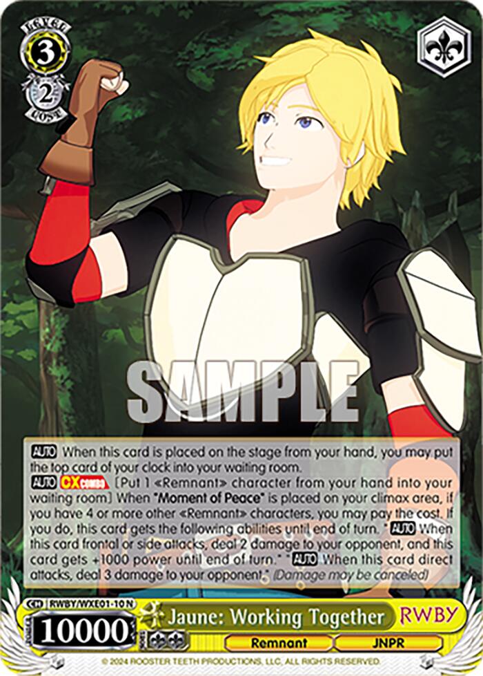 Jaune: Working Together (RWBY/WXE01-10 N) [RWBY: Premium Booster] | Cracking-Singles