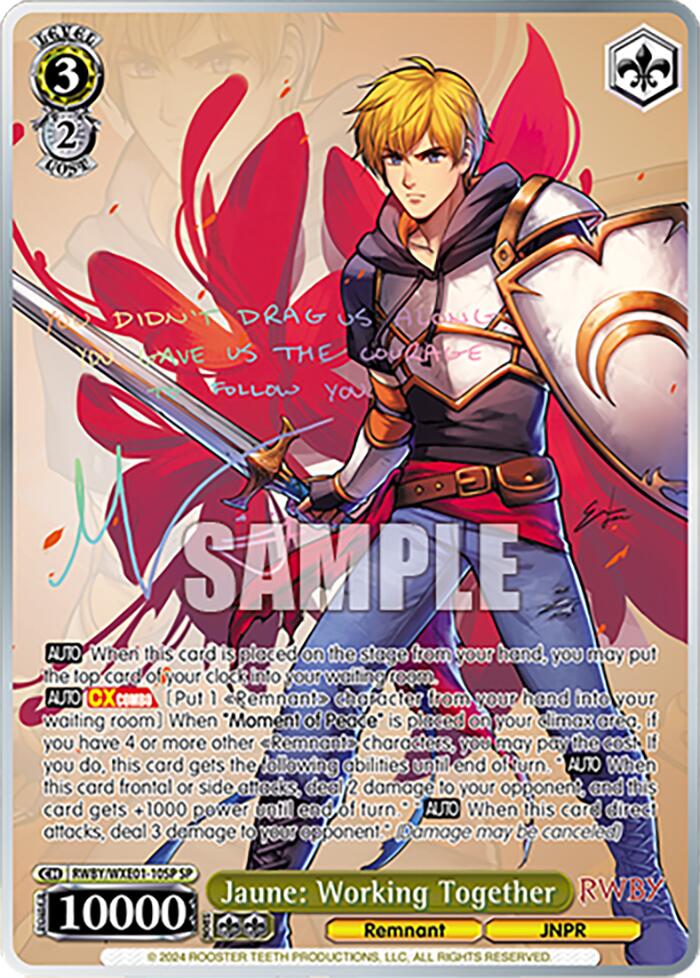 Jaune: Working Together (RWBY/WXE01-10SP SP) [RWBY: Premium Booster] | Cracking-Singles